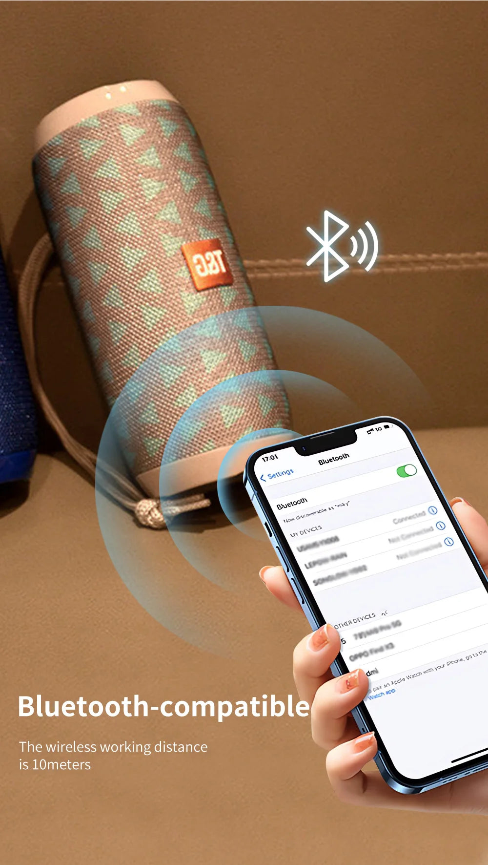 T&G TG117 Portable Bluetooth Speaker – Waterproof, TWS, TF Card & FM Radio