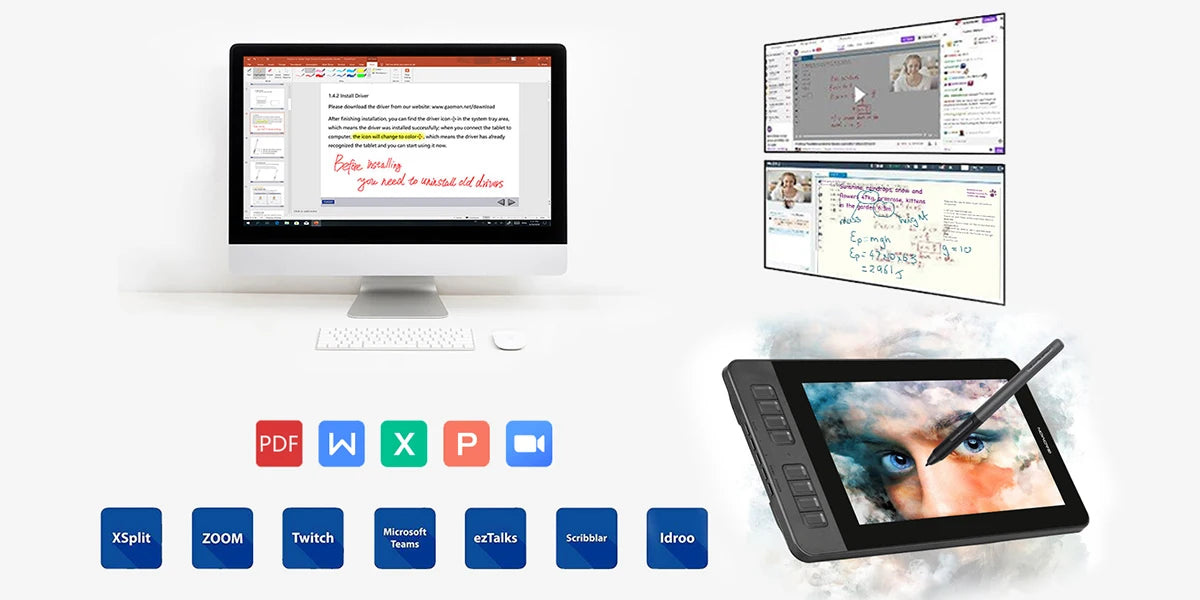 GAOMON PD1161 HD Graphics Drawing Tablet – IPS Screen, 8 Shortcut Keys & Battery-Free Pen