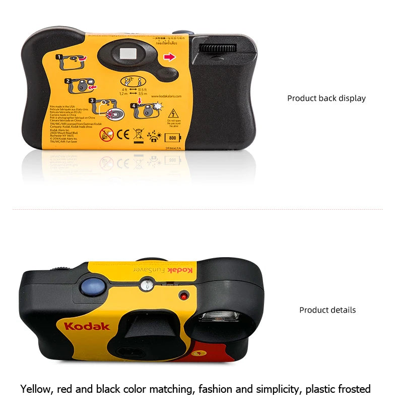 Kodak FunSaver Disposable Camera – Single Use, Flash, 27/39 Exposures
