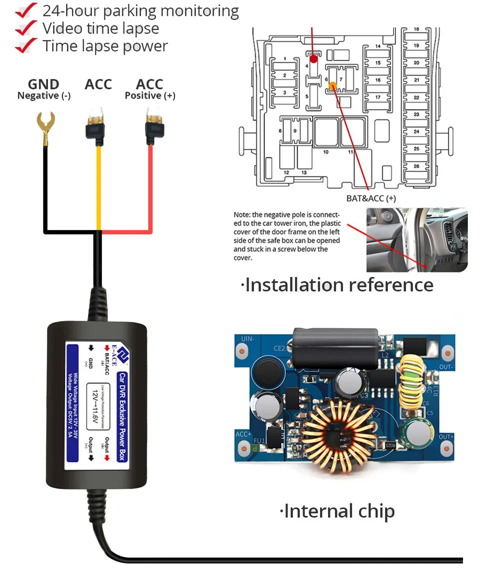 4K UHD Dash Cam – Night Vision, Wi-Fi, GPS Support & 24H Parking Monitor