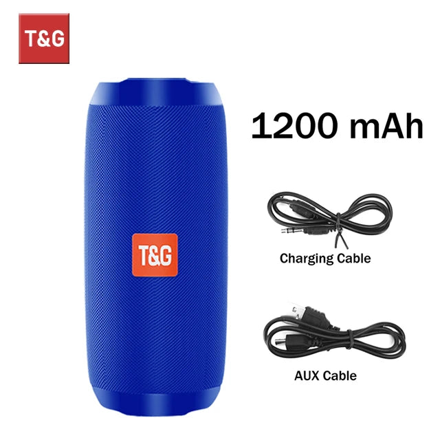 T&G TG117 Portable Bluetooth Speaker – Waterproof, TWS, TF Card & FM Radio