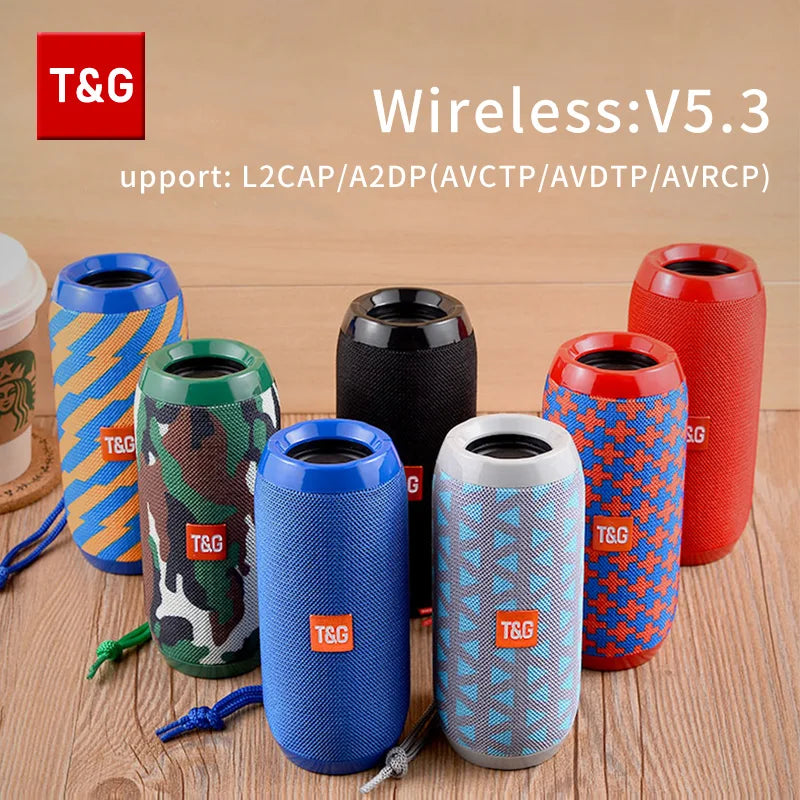T&G TG117 Portable Bluetooth Speaker – Waterproof, TWS, TF Card & FM Radio